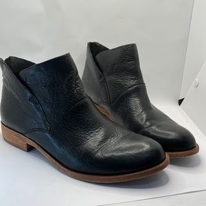 Kork-Ease black ankle boot moto retro punk leather boho zipper comfortable